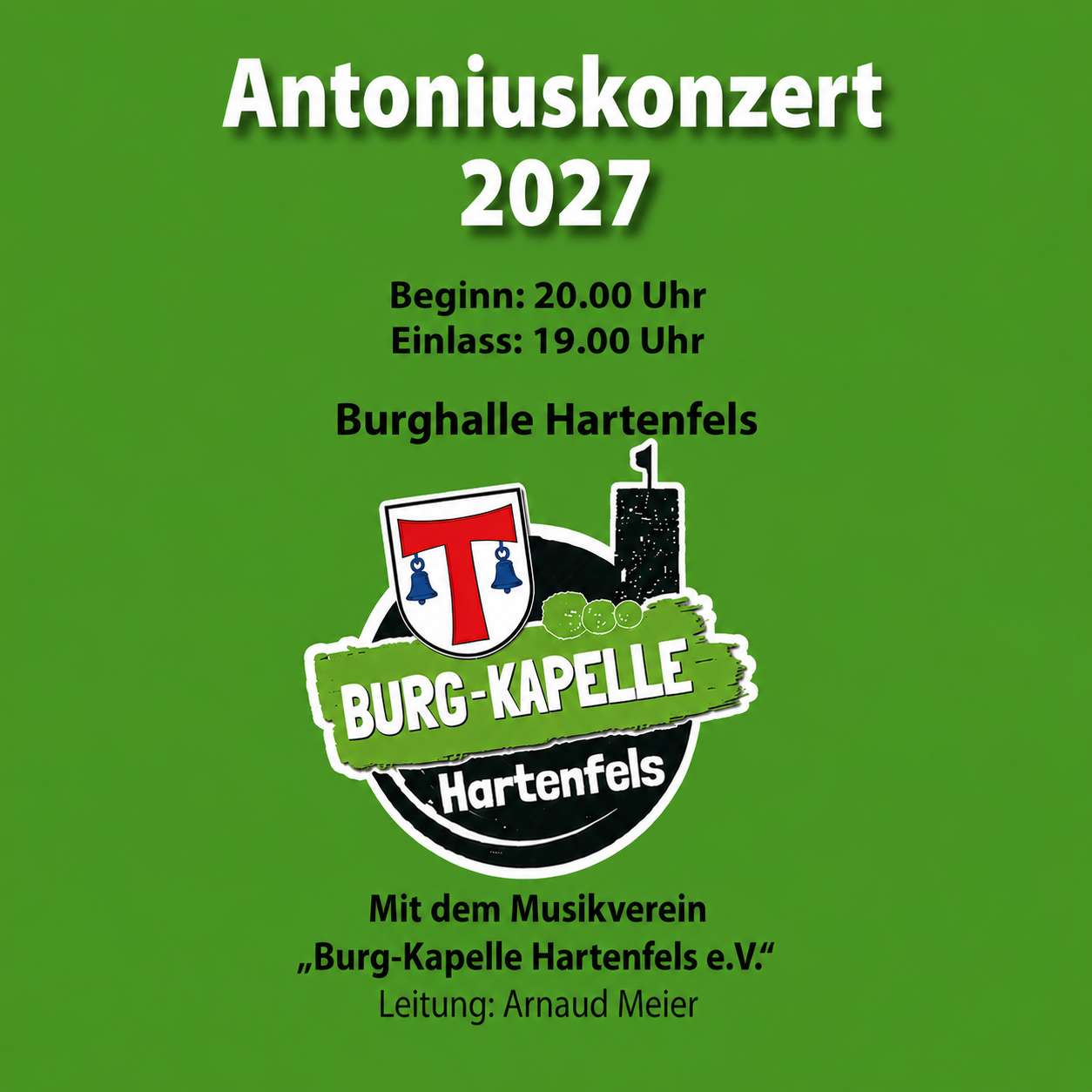 1. Antoniuskonzert 2027 - 09.01.2027 Demnächst Verfügbar!